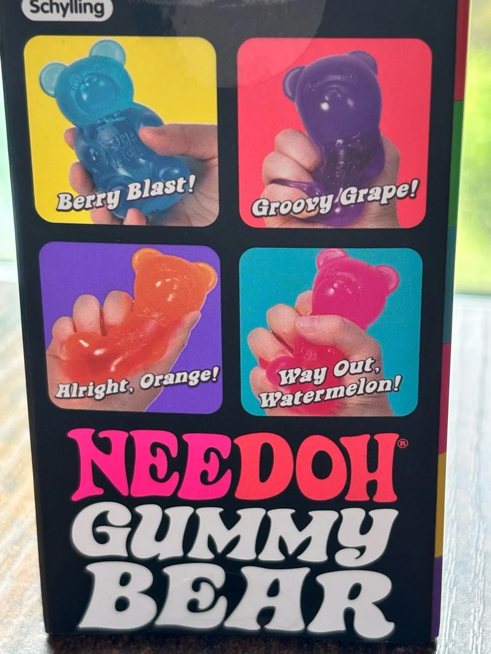 Original Needoh Schylling Squishy Squeezy Gooey Gummy Bear - Purple NIB